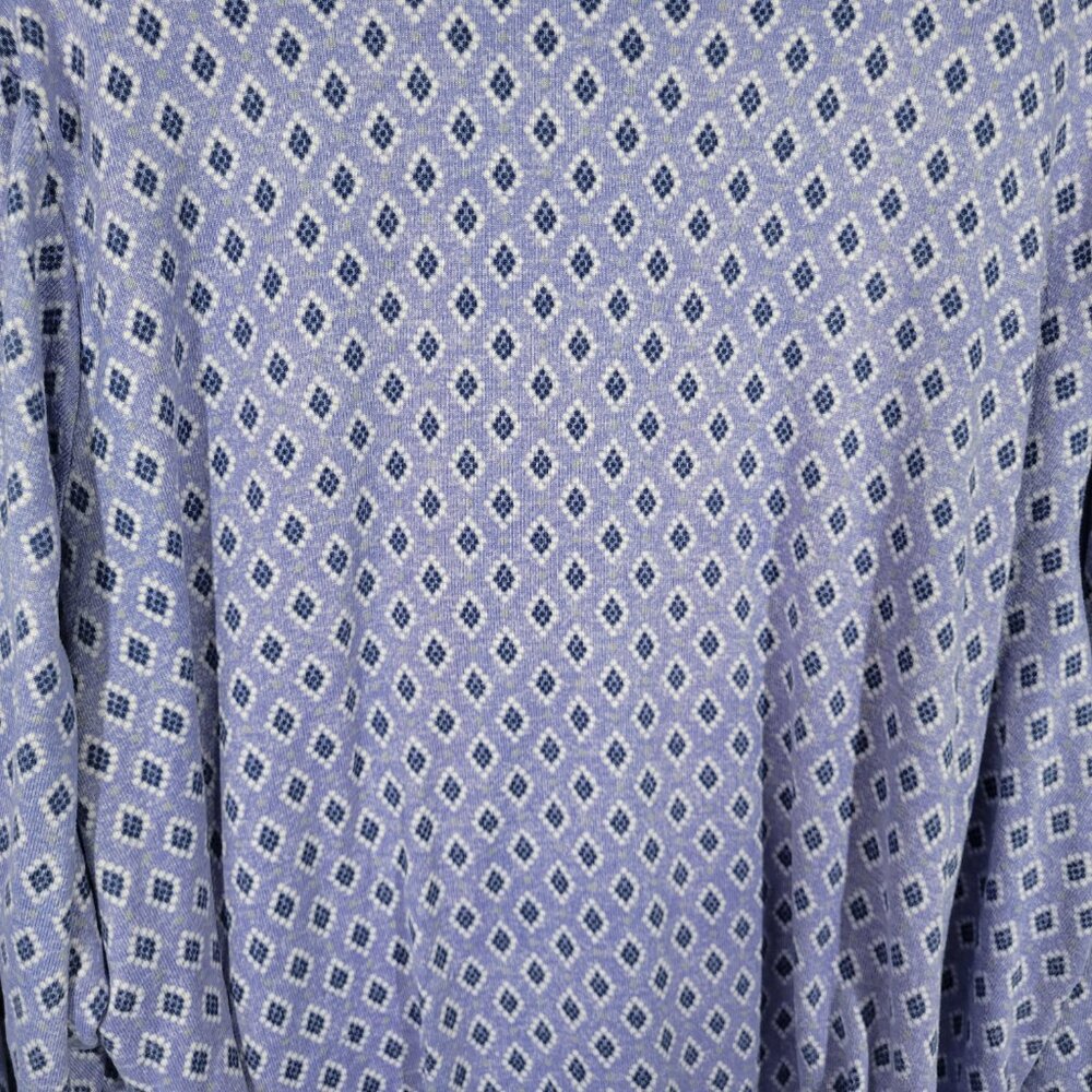 Croft & Barrow Women Pajama Top Sleep Shirt 3X Plus Blue Geometric SWE48E - Picture 9 of 11